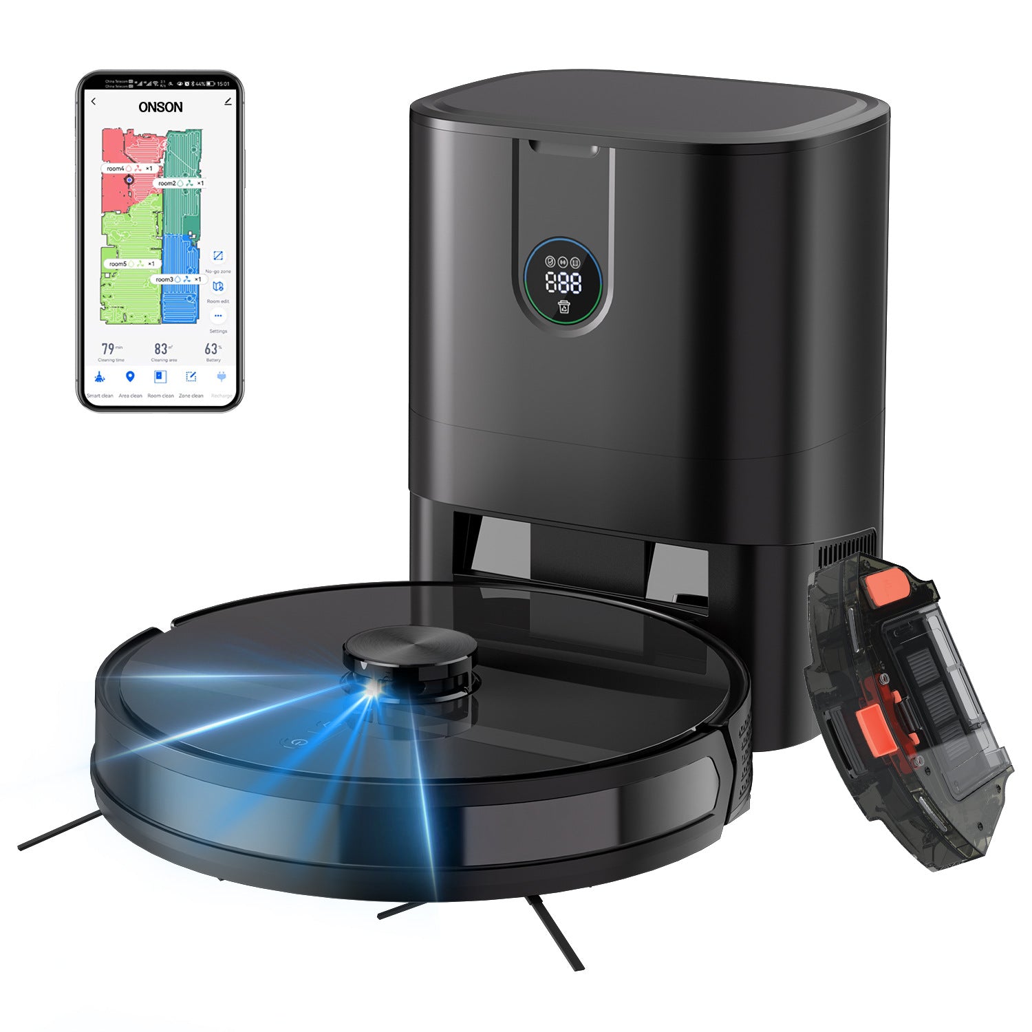 High Suction Robot Vacuum and Self-Cleaning Mop