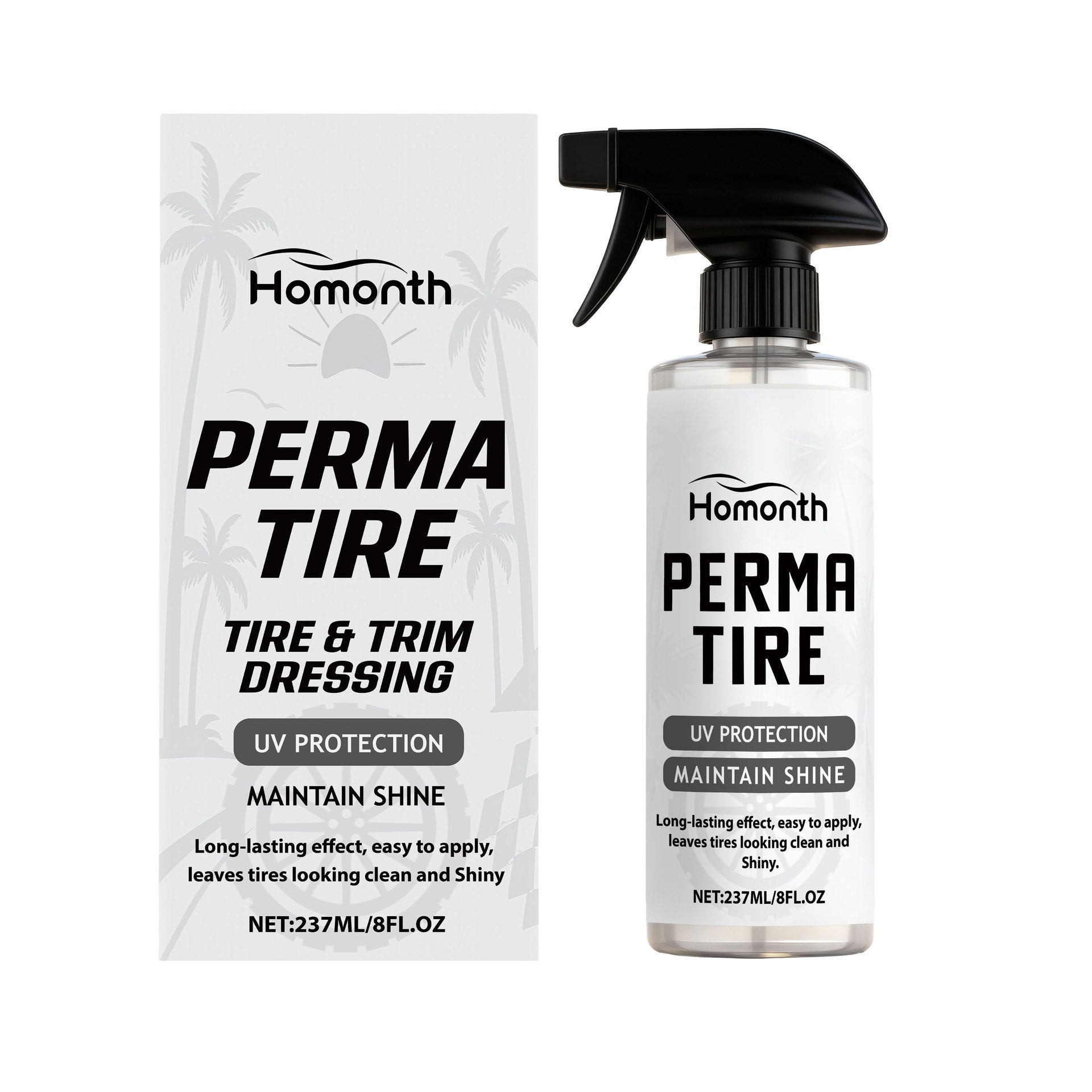 Homonth Tire Shine Spray Black Bright Car Wheel Care