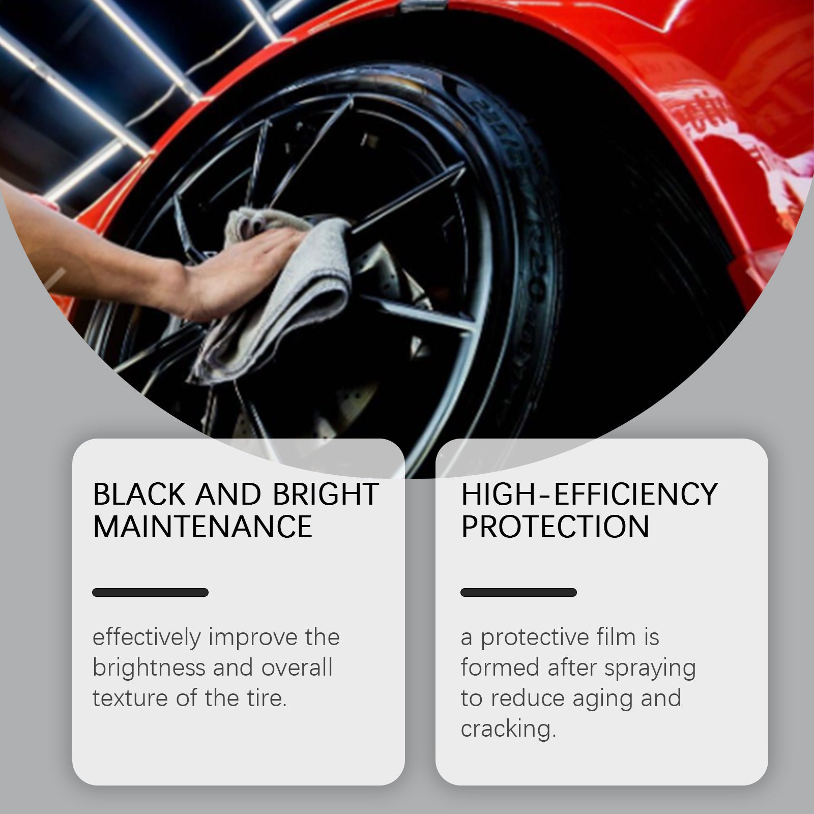 Homonth Tire Shine Spray Black Bright Car Wheel Care