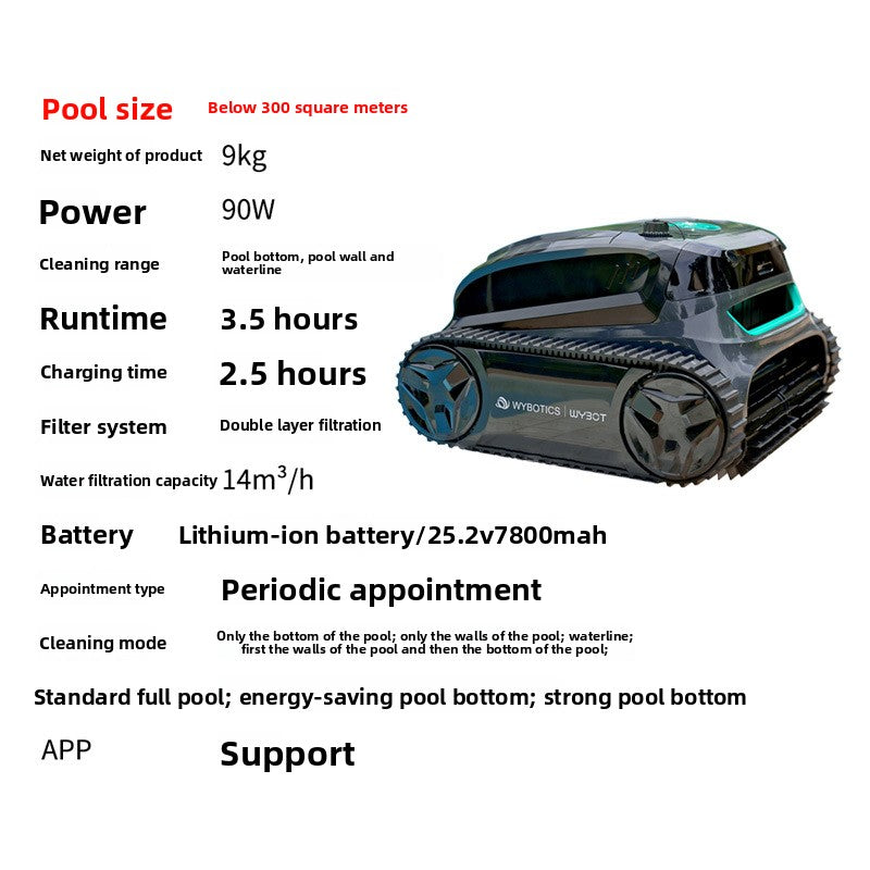 Cordless Pool Vacuum Robot for Home Pools