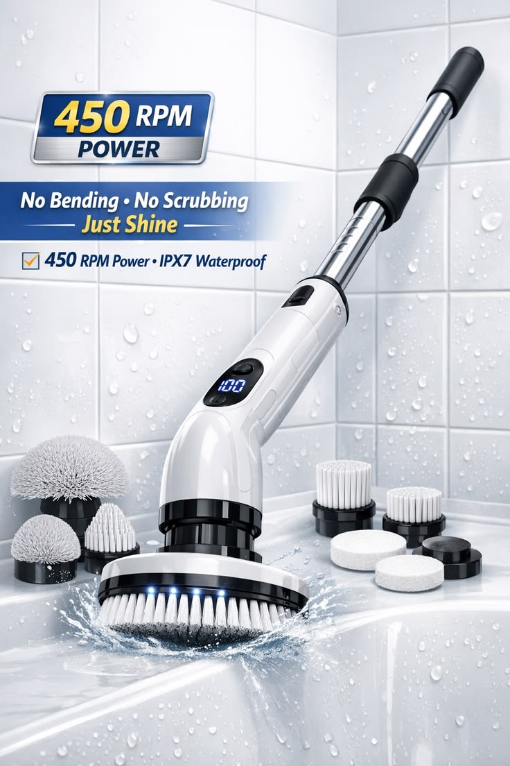 Electric Cleaning Brush Cordless Scrubber Kit